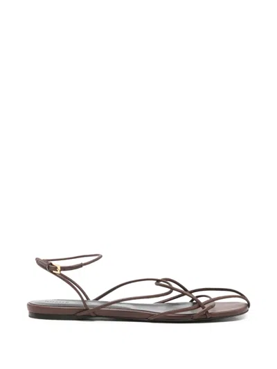 Pre-owned Khaite Loulou Flat Sandals In Brown