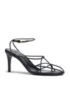 Khaite Loulou Leather Sandals In Black