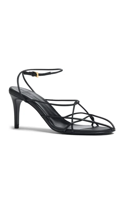 Khaite Loulou Leather Sandals In Black