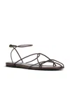 Khaite Loulou Leather Sandals In Brown