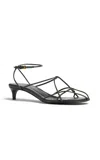 Khaite Loulou Nappa Leather Sandals In Black