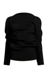 Khaite Lovisa Ruched Cotton Top In Black