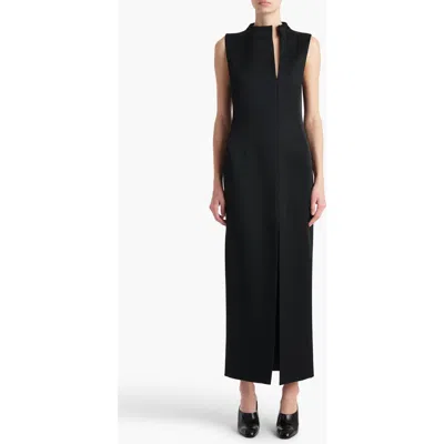 Khaite Lowen Crepe Midi Dress In Black