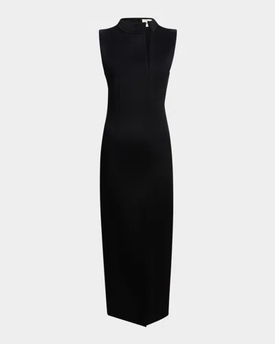 KHAITE LOWEN SPLIT COLLAR SLEEVELESS MAXI DRESS