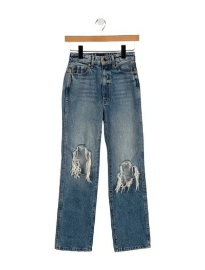 Pre-owned Khaite Low-rise Straight Leg Jeans In Blue