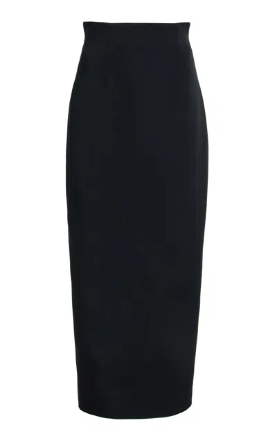 Khaite Loxley Satin-crepe Maxi Skirt In Black
