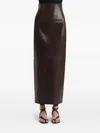 Khaite Loxley Lambskin High-waisted Maxi Skirt In Brown