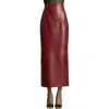 Khaite Womens Oxblood Loxley High-rise Leather Midi Pencil Skirt