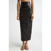 Khaite Loxley High-rise Plonge Leather Maxi Skirt In Black