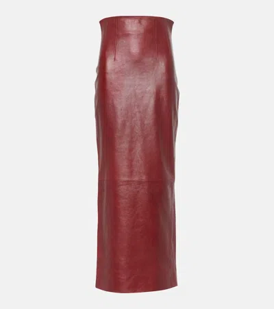 KHAITE LOXLEY LEATHER MAXI SKIRT
