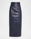 Khaite Loxley Leather Pencil Maxi Skirt