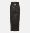 Khaite Midi-length Lamb Leather Skirt With High Waist In Black