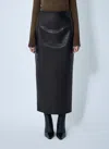 Khaite Loxley Leather Skirt In Black