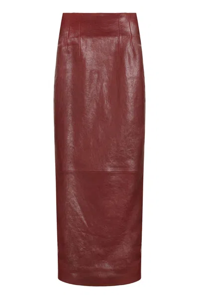 KHAITE LOXLEY LEATHER SKIRT