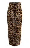 Khaite Loxley Leopard-print Calf Hair Maxi Skirt In Animal