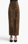 Khaite Loxley Leopard Print Genuine Calf Hair Pencil Skirt In Brown