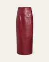 Khaite Womens Oxblood Loxley High-rise Leather Midi Pencil Skirt In Oxblood