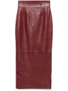 Khaite Loxley Midi Skirt In Red