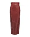 Khaite Womens Oxblood Loxley High-rise Leather Midi Pencil Skirt In Red
