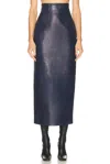 Khaite Loxley Leather Pencil Maxi Skirt In Black