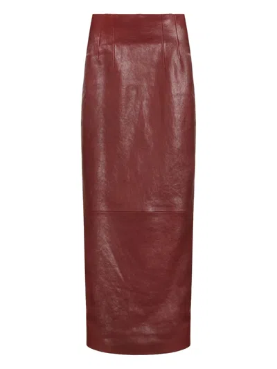 Khaite Loxley Skirt In Red
