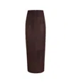 Khaite Loxley High-waist Suede Midi Skirt In Black