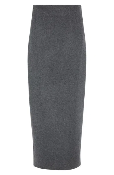 Khaite Loxley Virgin Wool, Silk & Cashmere Pencil Skirt In Gray