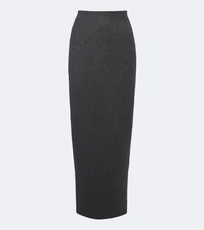 Khaite Loxley Wool, Silk, And Cashmere Maxi Skirt In Black