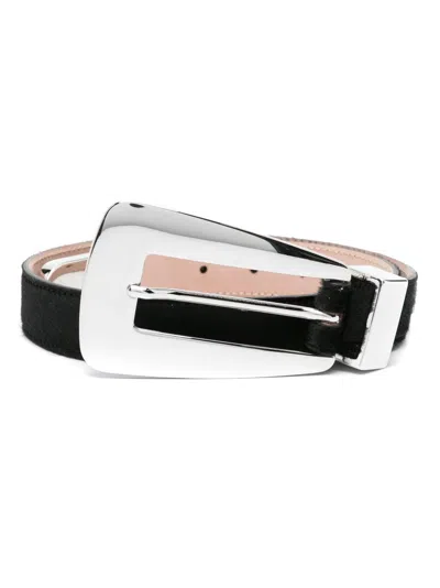 Khaite Black The Lucca Leather Belt