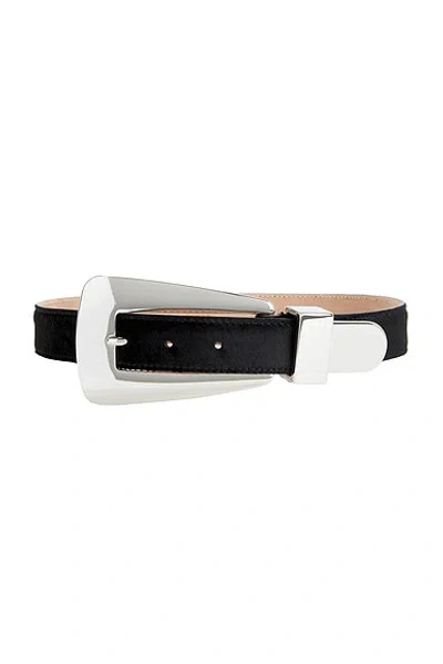 Khaite Lucca 30mm Silver Buckle Belt In Black