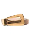 Khaite Lucca Suede Belt In Brown