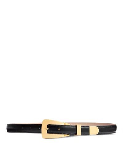 Khaite Lucca Belt - Gold (20mm) Blk In Black