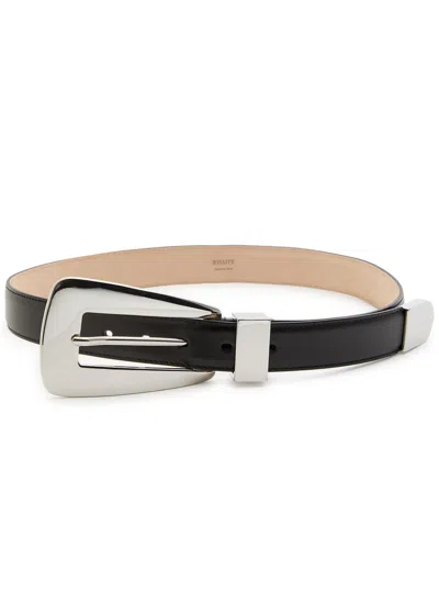 Khaite Lucca Leather Belt In Black