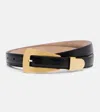 Khaite Lucca Leather Belt In Black
