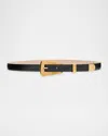 Khaite Lucca Leather Belt In Black