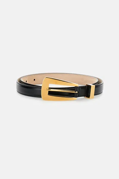 Khaite Lucca Leather Belt In Black