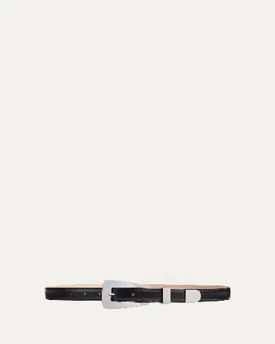 Khaite Lucca Leather Belt In Black