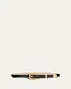 Khaite Lucca Leather Belt In Black