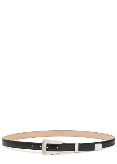 Khaite Lucca Leather Belt In Black