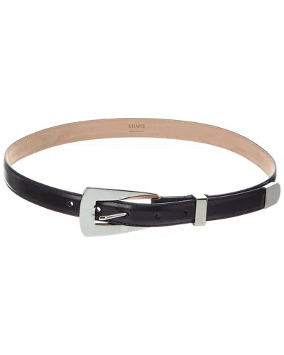 Khaite Lucca Leather Belt In Black
