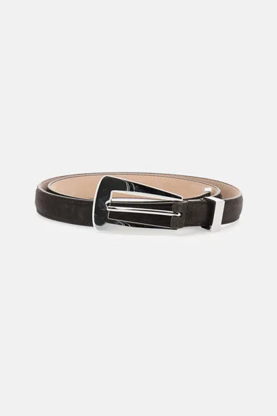 Khaite Lucca Leather Belt In Brown
