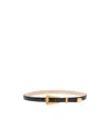 Khaite Lucca Small Leather Belt In Nude