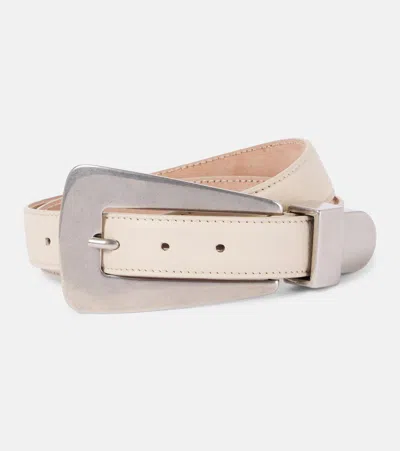 Khaite Lucca Leather Belt In White