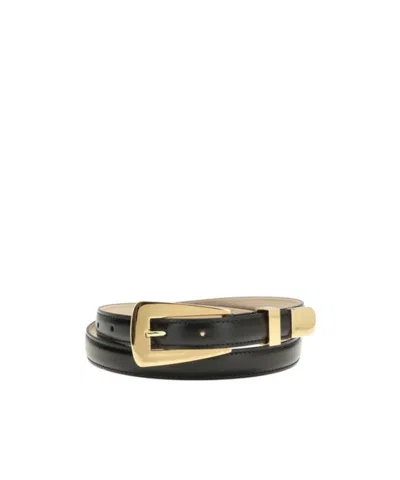 Khaite Lucca Logo Printed Buckle Belt In Black
