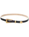 Khaite Lucca Small Leather Belt In Black