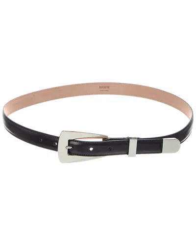Khaite Lucca Small Leather Belt In Black