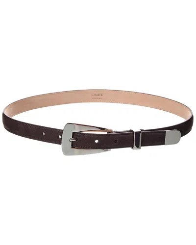 Khaite Lucca Small Suede Belt In Brown