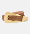 Khaite Lucca Suede Belt In Brown