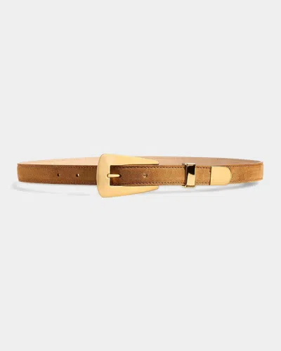 Khaite Lucca Suede Belt In Caramel