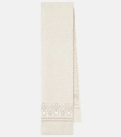 Khaite Lucerne Fair Isle Cashmere Scarf In Neutral